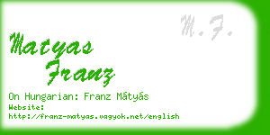 matyas franz business card